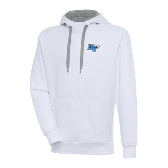 Men's Antigua White MTSU Blue Raiders Victory Digital Thermal Raglan Pullover Hoodie