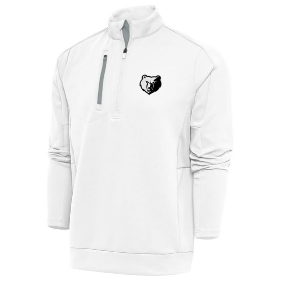 Men's Antigua White Memphis Grizzlies Metallic Logo Generation Quarter-Zip Top