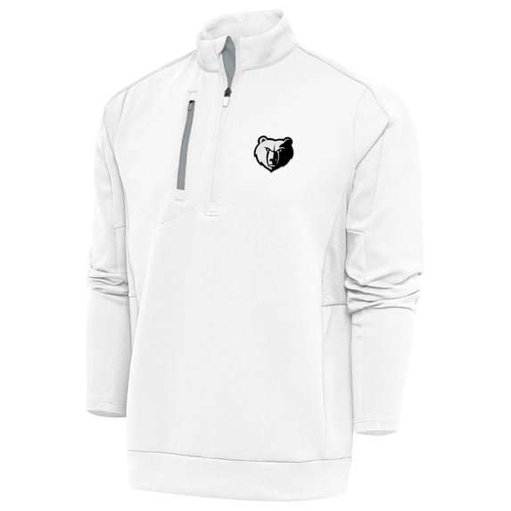 Men's Antigua White Memphis Grizzlies Metallic Logo Generation Quarter-Zip Top