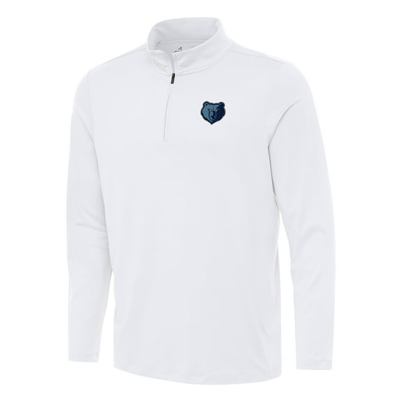 Men's Antigua White Memphis Grizzlies Reprocess Quarter-Zip Top
