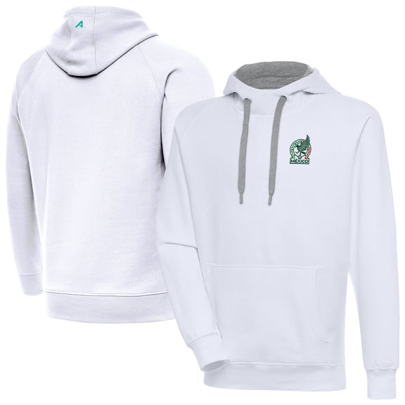 Men's Antigua White Mexico National Team Takeover Pullover Hoodie
