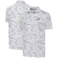 thumbnail image 1 of Men's Antigua White Miami Dolphins Anthracite Logo Collide Polo, 1 of 3