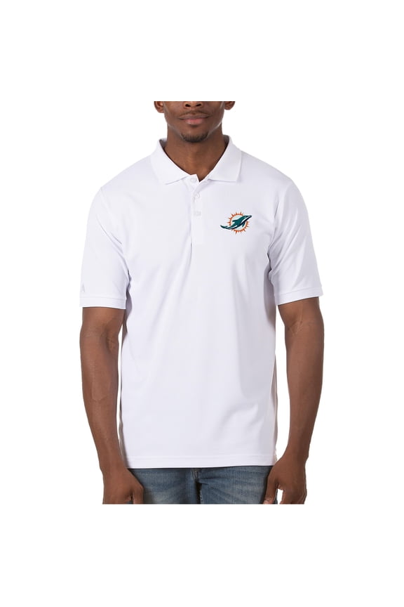 Men's Antigua White Miami Dolphins Legacy Pique Polo