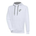 thumbnail image 1 of Men's Antigua White Miami Heat Metallic Logo Victory Raglan Pullover Hoodie, 1 of 1