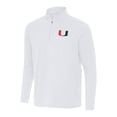 thumbnail image 1 of Men's Antigua White Miami Hurricanes Intent Quarter-Zip Top, 1 of 1