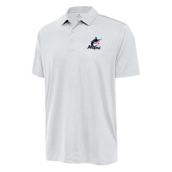 Men's Antigua White Miami Marlins Big & Tall Ellipse Polo