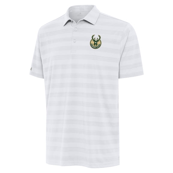 Men's Antigua White Milwaukee Bucks Tunnel Polo