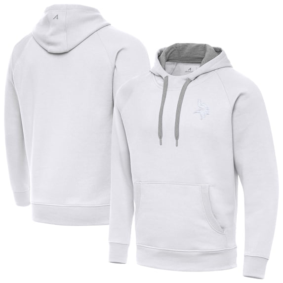 Men's Antigua White Minnesota Vikings Victory Pullover Hoodie