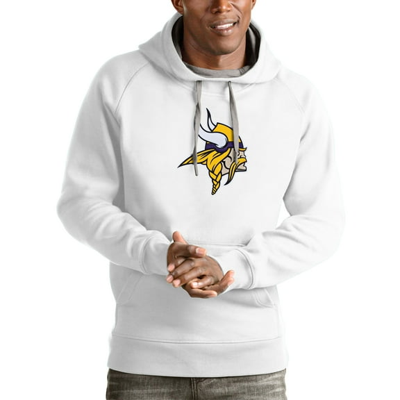 Men's Antigua White Minnesota Vikings Victory Pullover Hoodie