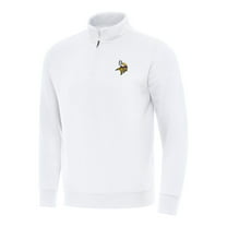 Men's Antigua White Minnesota Vikings Victory Quarter-Zip Pullover Top