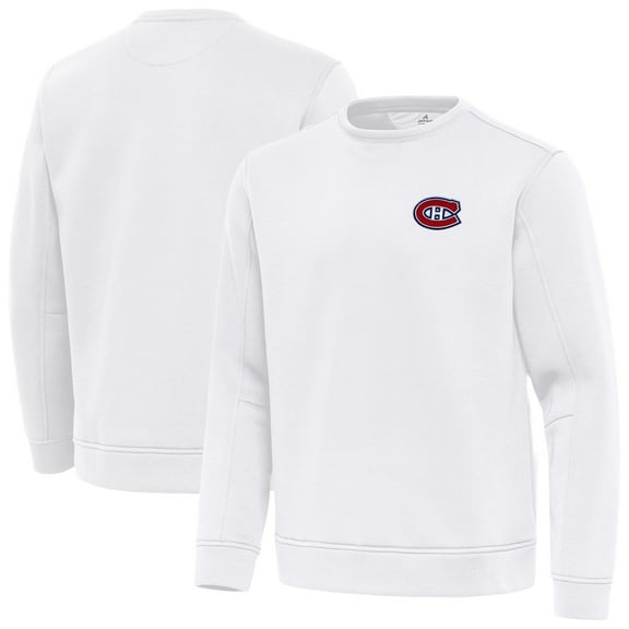 Men's Antigua White Montreal Canadiens Relevant Lightweight Pullover Sweatshirt