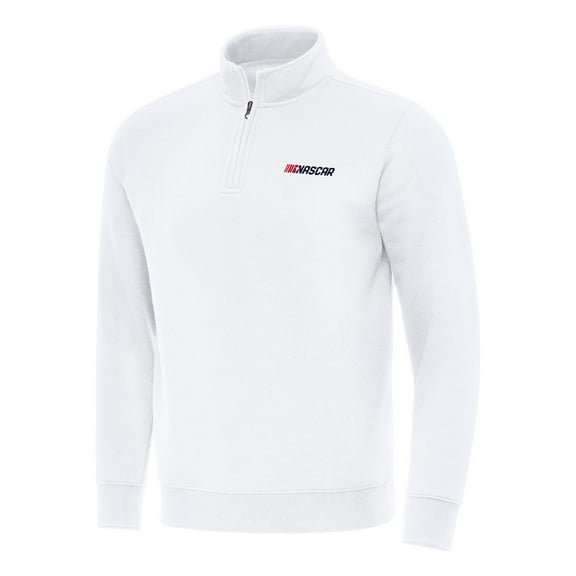 Men's Antigua  White NASCAR Patriotic Victory Quarter-Zip Jacket