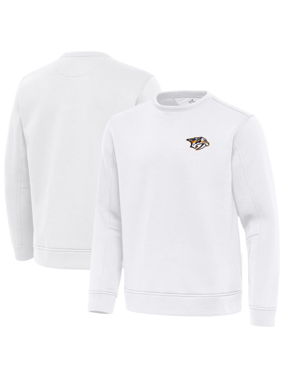 Men's Antigua White Nashville Predators Relevant Lightweight Pullover Sweatshirt