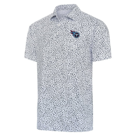Men's Antigua White/Navy Tennessee Titans Motion Polo