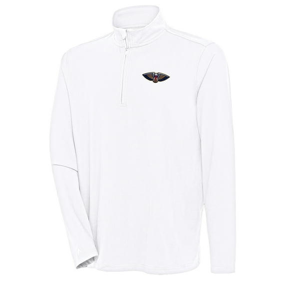 Men's Antigua White New Orleans Pelicans Hunk Quarter-Zip Pullover Top