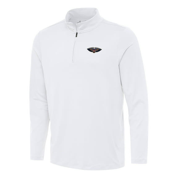 Men's Antigua White New Orleans Pelicans Reprocess Quarter-Zip Top