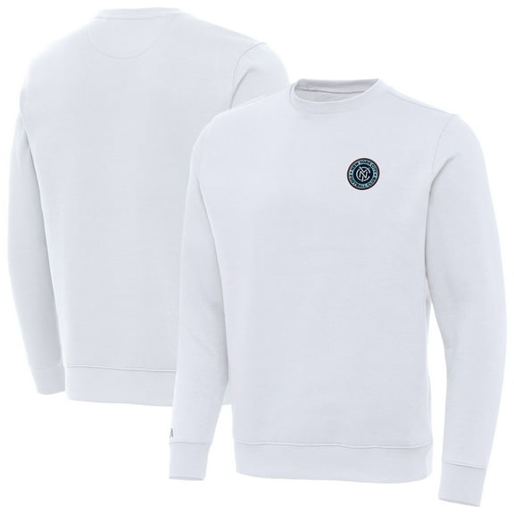 Men's Antigua White New York City FC Victory Pullover Sweatshirt