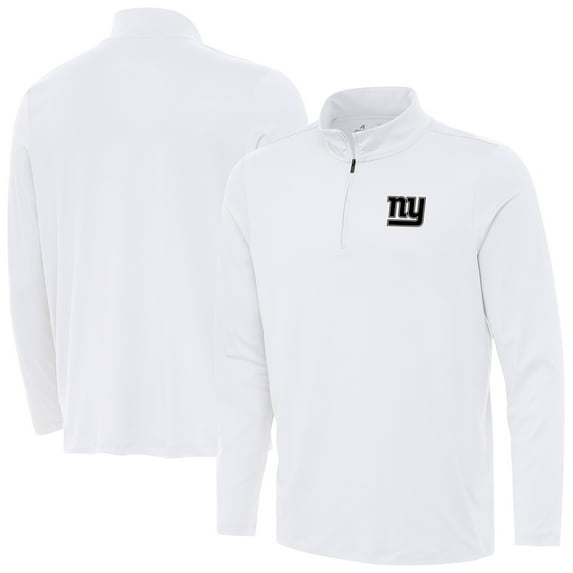 Men's Antigua White New York Giants Reprocess Quarter-Zip Top