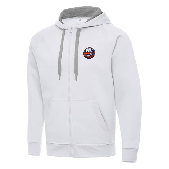 Men's Antigua White New York Islanders Big & Tall Victory Full-Zip Hoodie