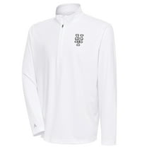 Men's Antigua White New York Mets Metallic Tribute Quarter-Zip Top