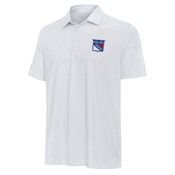 Men's Antigua White New York Rangers Whirl Polo