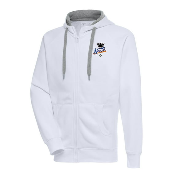 Men's Antigua White Newark Eagles Victory Full-Zip Hoodie
