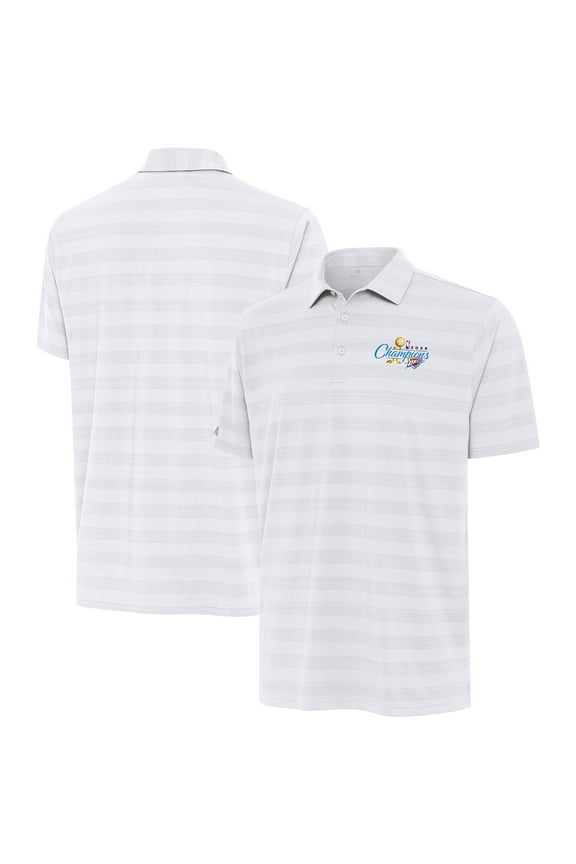 Men's Antigua  White Oklahoma City Thunder 2025 NBA Finals Champions Tunnel Polo