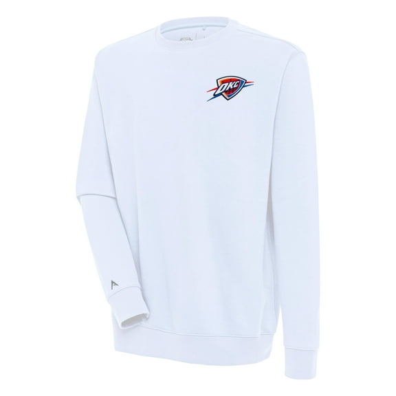 Men's Antigua  White Oklahoma City Thunder Victory Pullover Sweatshirt