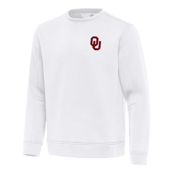 Men's Antigua White Oklahoma Sooners Relevant Lightweight Pullover Sweatshirt