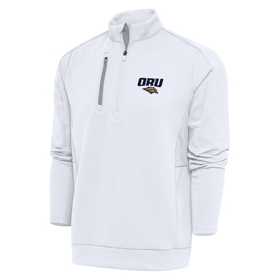 Men's Antigua White Oral Roberts Golden Eagles Generation Quarter-Zip Pullover Top