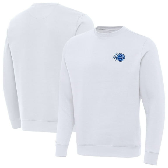 Men's Antigua White Orlando Magic New Logo Victory Pullover Sweatshirt