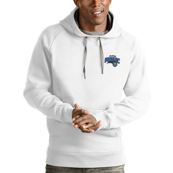 Men's Antigua White Orlando Magic Victory Pullover Hoodie