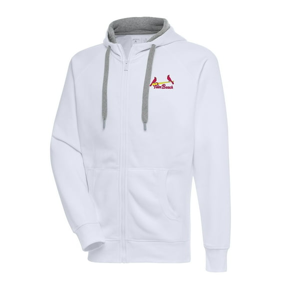 Men's Antigua White Palm Beach Cardinals Victory Full-Zip Hoodie