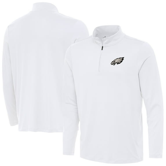 Men's Antigua White Philadelphia Eagles Reprocess Quarter-Zip Top