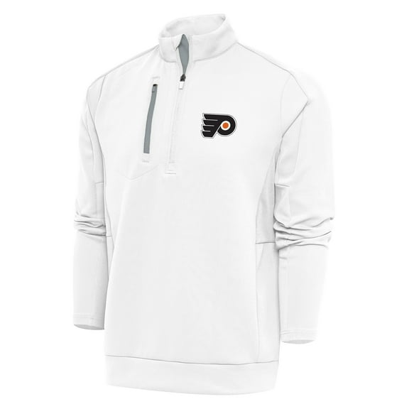 Men's Antigua White Philadelphia Flyers Special Edition 2.0 Generation Quarter-Zip Pullover Top