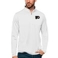 thumbnail image 1 of Men's Antigua White Philadelphia Flyers Tribute Quarter-Zip Pullover Top, 1 of 1