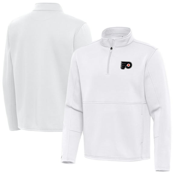 Men's Antigua White Philadelphia Flyers Twist Quarter-Zip Pullover Jacket