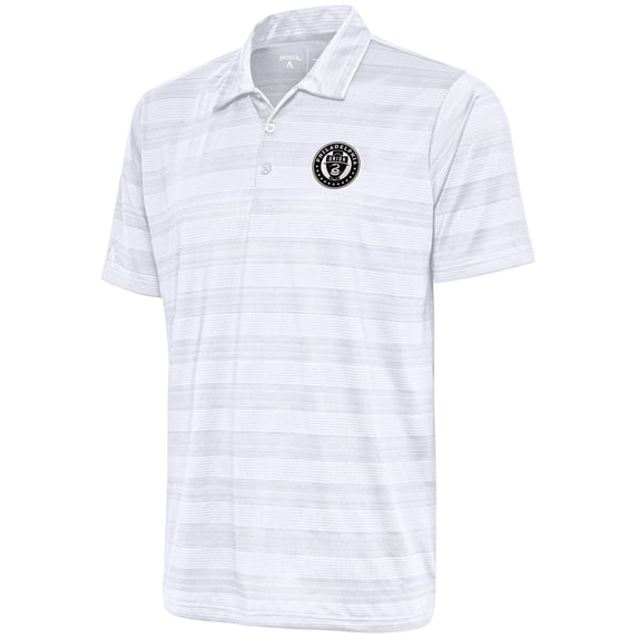 Men's Antigua White Philadelphia Union Brushed Metallic Compass Polo