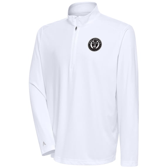 Men's Antigua White Philadelphia Union Brushed Metallic Tribute Quarter-Zip Top