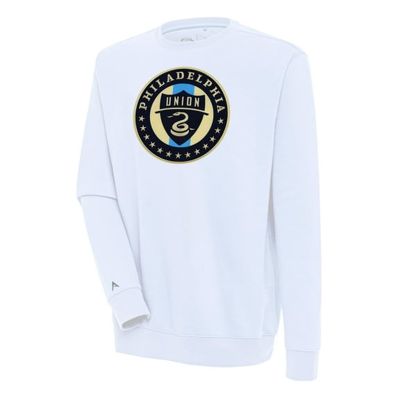 Men's Antigua White Philadelphia Union Victory Pullover Sweatshirt