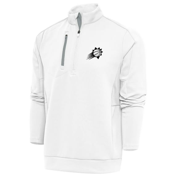 Men's Antigua White Phoenix Suns Metallic Logo Generation Quarter-Zip Top