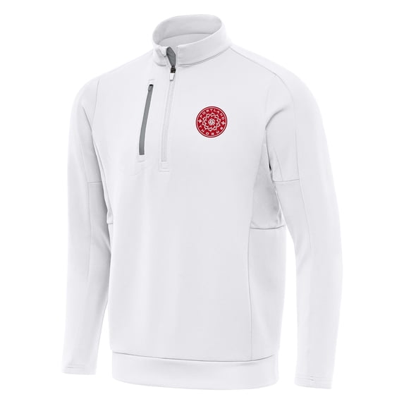 Men's Antigua White Portland Thorns FC Generation Quarter-Zip Pullover Jacket