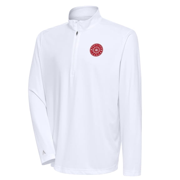 Men's Antigua White Portland Thorns FC Tribute Quarter-Zip Pullover Top