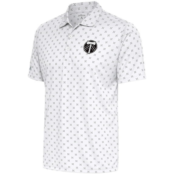 Men's Antigua White Portland Timbers Brushed Metallic Spark Polo