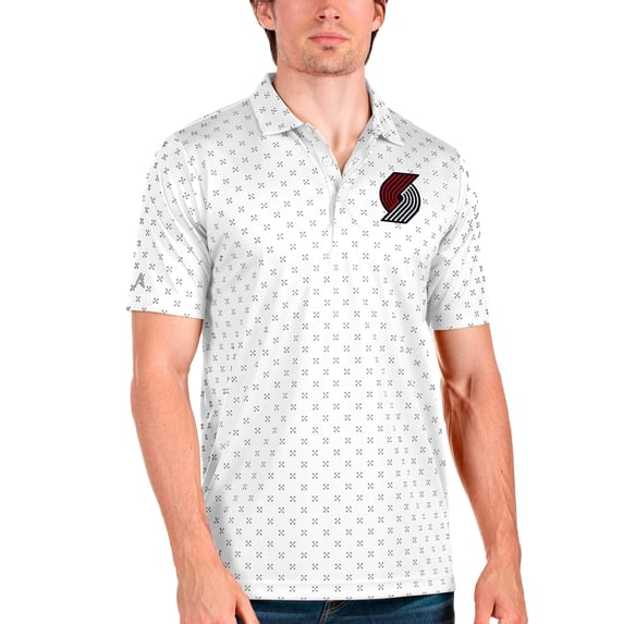 Men's Antigua White Portland Trail Blazers Spark Polo
