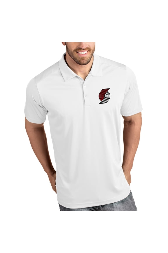 Men's Antigua White Portland Trail Blazers Tribute Polo