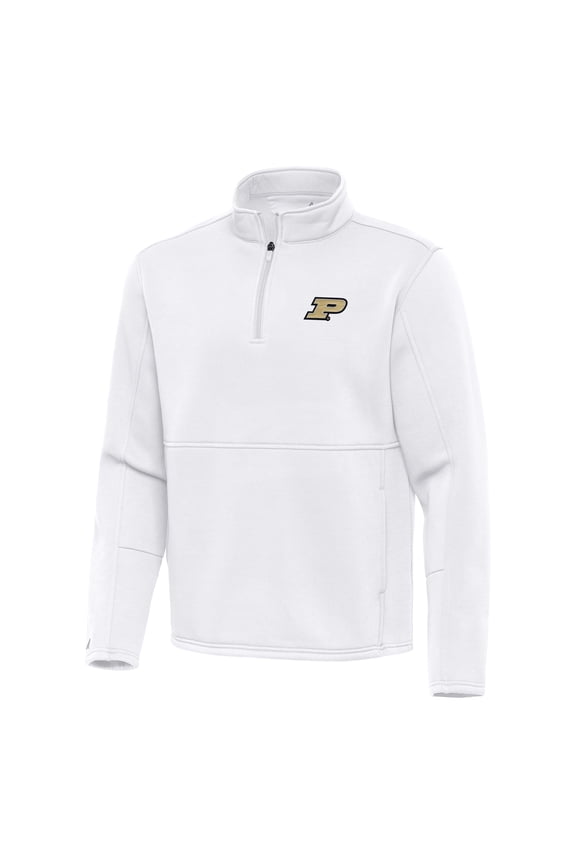 Men's Antigua White Purdue Boilermakers Twist Quarter-Zip Pullover Jacket