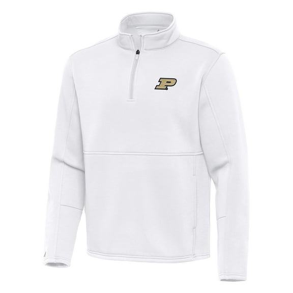 Men's Antigua White Purdue Boilermakers Twist Quarter-Zip Pullover Jacket
