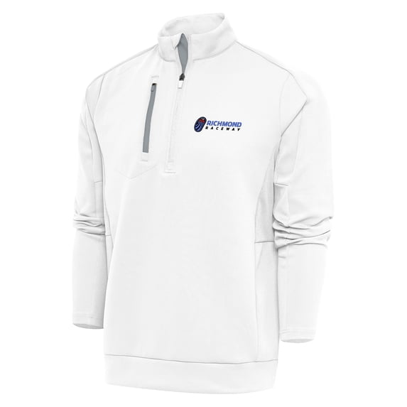 Men's Antigua White Richmond Raceway Generation Quarter-Zip Pullover Top