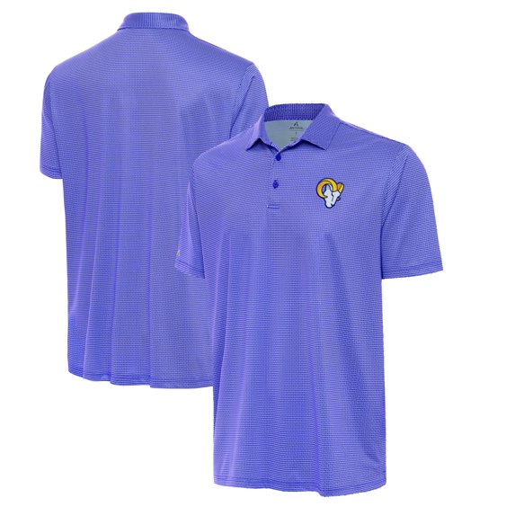Men's Antigua White/Royal Los Angeles Rams Rings Polo
